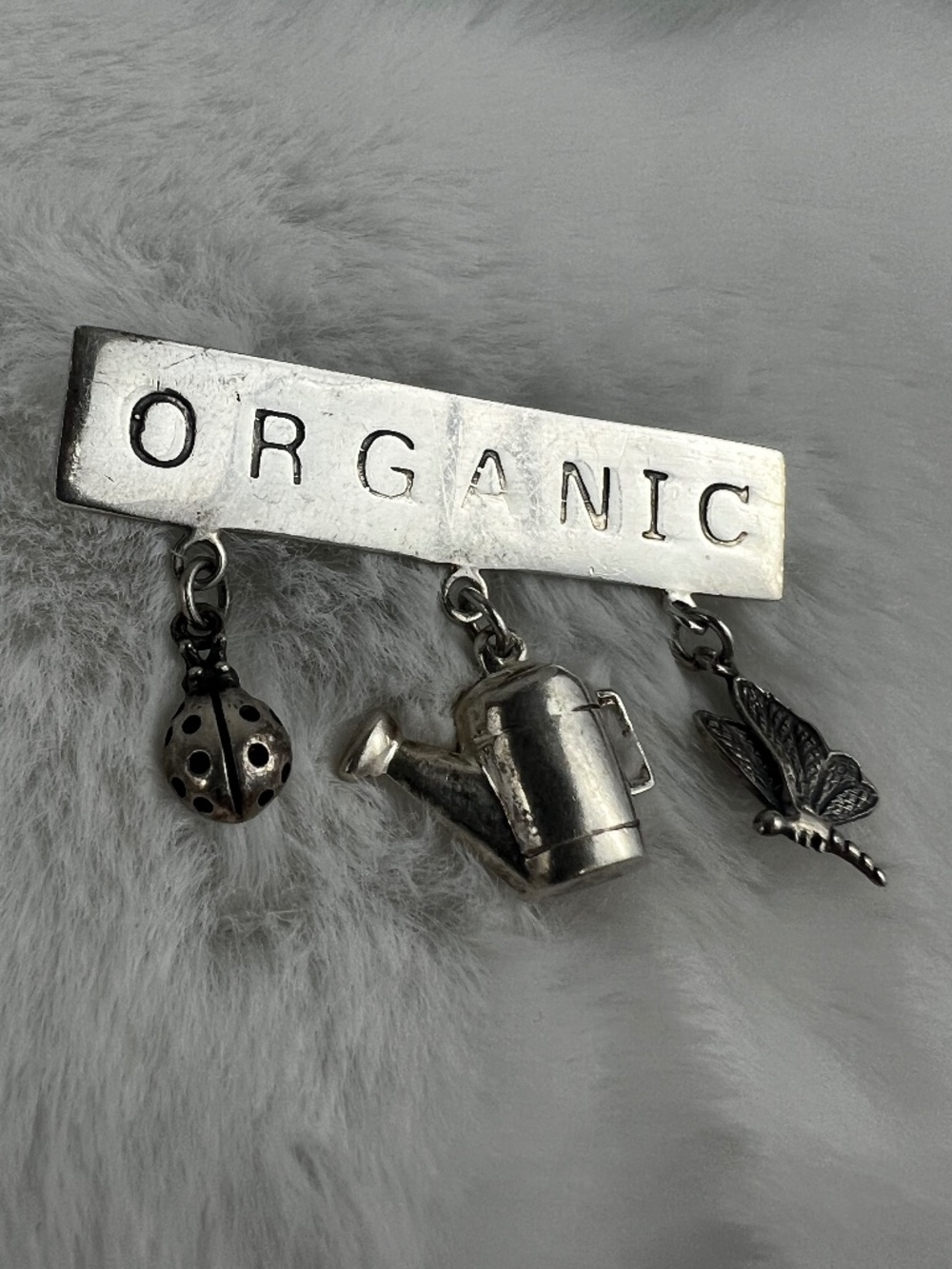 Vintage Sterling Brooch - Organic Gardening